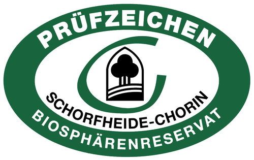 Abbildung des Signets mit Logo des Prüfzeichen Biosphärenreservat Schorfheide-Chorin